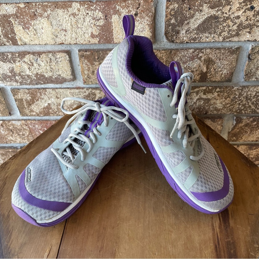 Light Gray and Purple Women's Athletic Sneakers